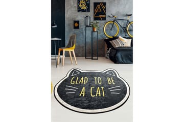 Round Matte Cat Face (140) - Flerfarget/Fløyel - Tekstiler & tepper - Teppe & matte - Moderne matte - Wiltontepper