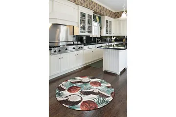 Round Matte Coconut (100) - Flerfarget/Fløyel - Tekstiler & tepper - Teppe & matte - Moderne matte - Wiltontepper