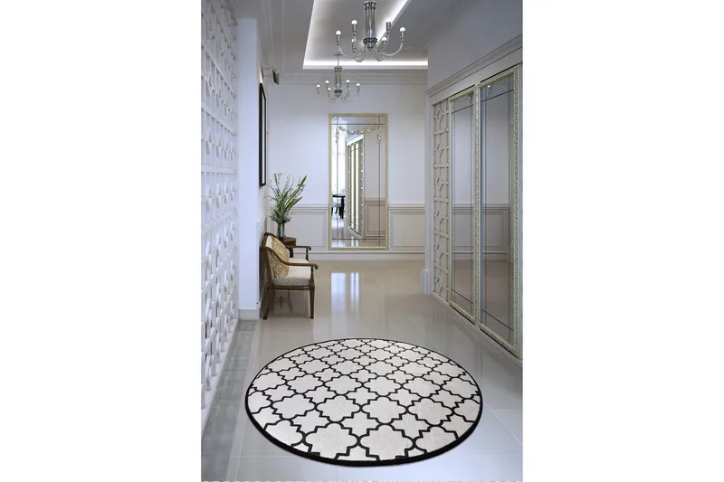 Round Matte Cup - Hvit (100) - Hvit/Fløyel - Tekstiler & tepper - Teppe & matte - Moderne matte - Wiltontepper