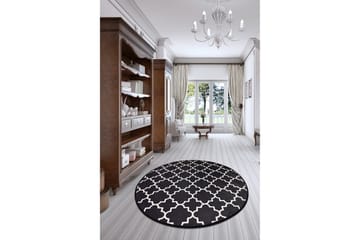 Round Matte Cup - Svart (140) - Svart / Fløyel - Tekstiler & tepper - Teppe & matte - Moderne matte - Wiltontepper