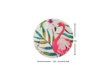 Round Matte Flam (100) - Flerfarget/Fløyel - Tekstiler & tepper - Teppe & matte - Moderne matte - Wiltontepper