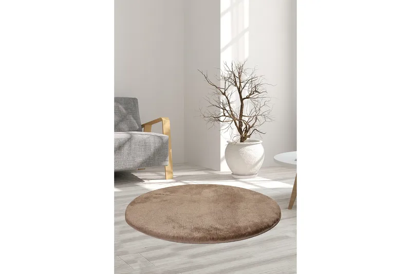 Round Matte Milano - Mink (90) - Beige/Akryl - Tekstiler & tepper - Teppe & matte - Moderne matte - Wiltontepper
