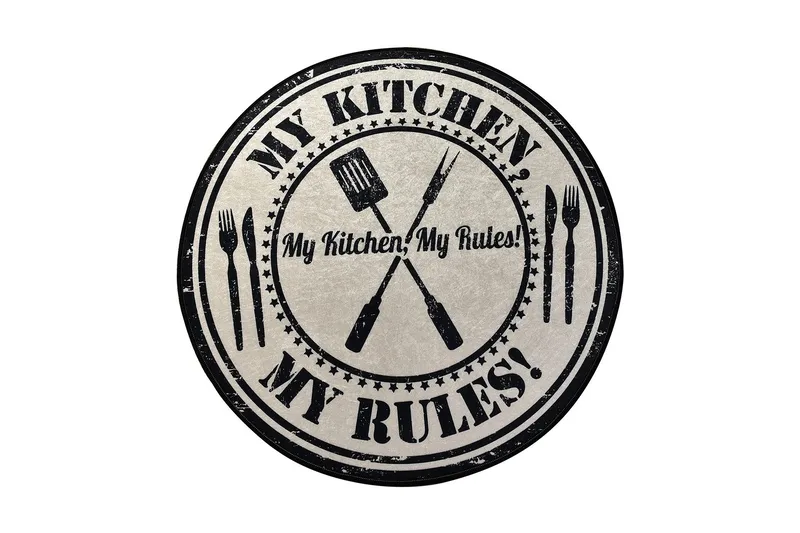 Round Matte My Kitchen (100), Flerfarget/Fløyel