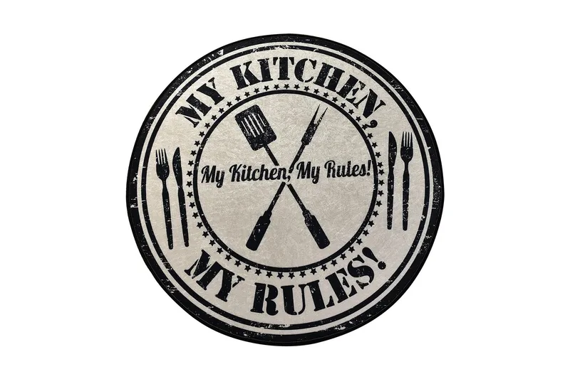 Round Matte My Kitchen (140), Flerfarget/Fløyel