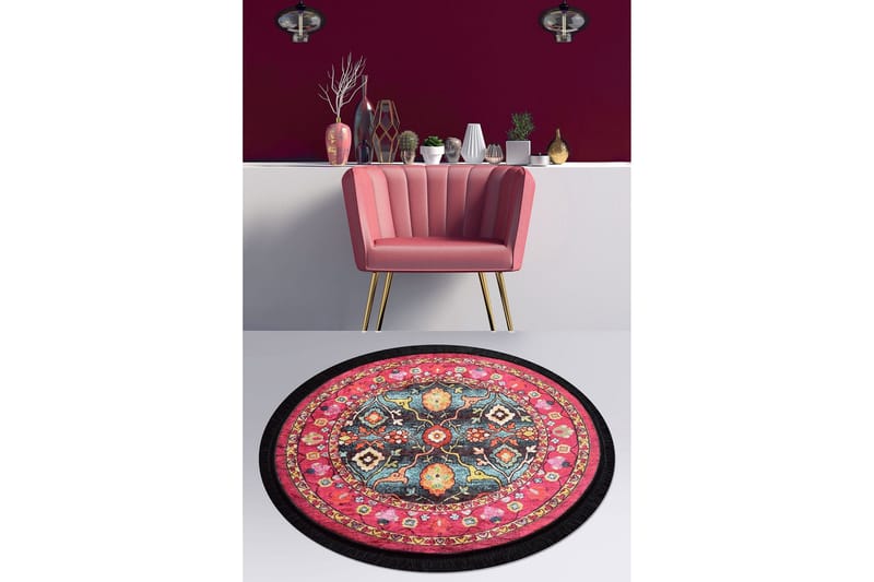 Round Matte Otantik - Flerfarget/Fløyel - Tekstiler & tepper - Teppe & matte - Moderne matte - Wiltontepper