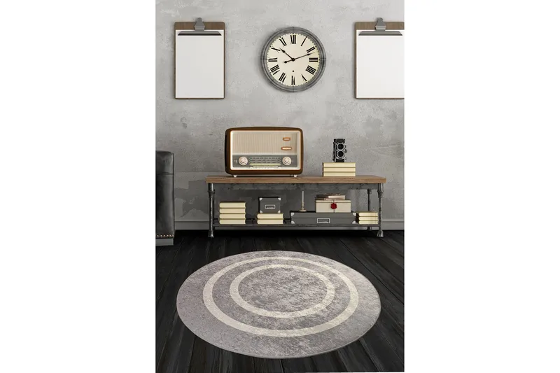 Round Matte Sølv (100) - Sølv/Fløyel - Tekstiler & tepper - Teppe & matte - Moderne matte - Wiltontepper