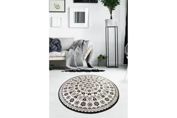 Round Matte Venice - Svart (140) - Svart / Fløyel - Tekstiler & tepper - Teppe & matte - Moderne matte - Wiltontepper