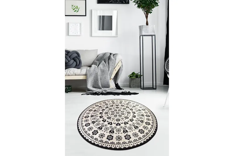 Round Matte Venice - Svart (140), Svart / Fløyel