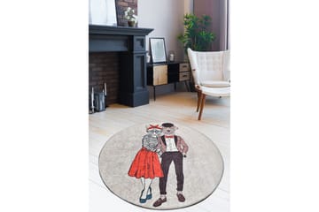 Rund Matte Beste Par (140) - Flerfarget/Fløyel - Tekstiler & tepper - Teppe & matte - Moderne matte - Wiltontepper