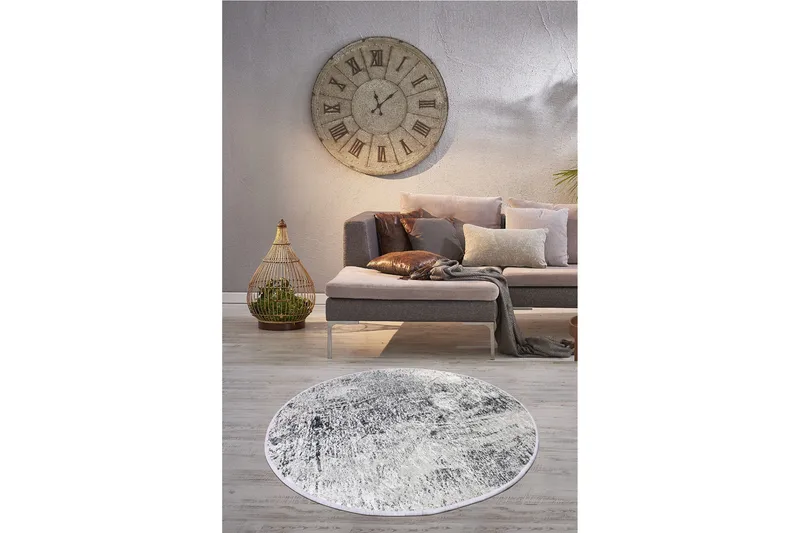 Rund Matte Bevis (100) - Flerfarget/Fløyel - Tekstiler & tepper - Teppe & matte - Moderne matte - Wiltontepper