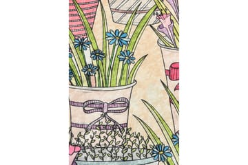 Rund Matte Blomster (100) - Flerfarget/Fløyel - Tekstiler & tepper - Teppe & matte - Moderne matte - Wiltontepper