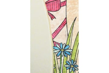 Rund Matte Blomster (100) - Flerfarget/Fløyel - Tekstiler & tepper - Teppe & matte - Moderne matte - Wiltontepper
