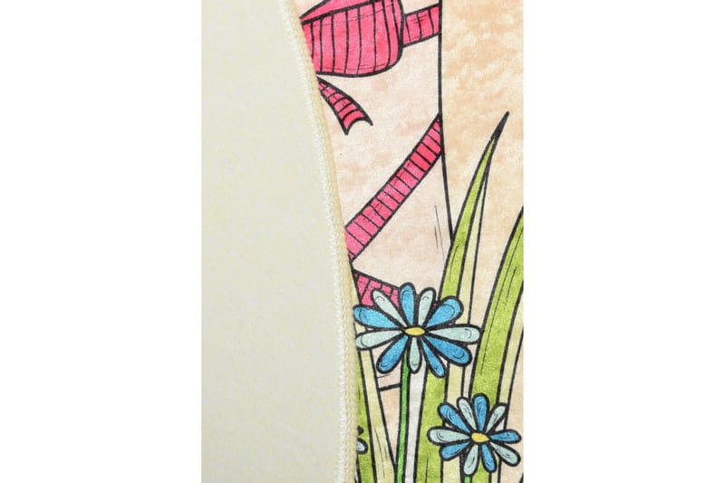 Rund Matte Blomster (100) - Flerfarget/Fløyel - Tekstiler & tepper - Teppe & matte - Moderne matte - Wiltontepper