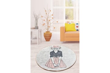 Rund Matte Cat Women (100) - Flerfarget/Fløyel - Tekstiler & tepper - Teppe & matte - Moderne matte - Wiltontepper