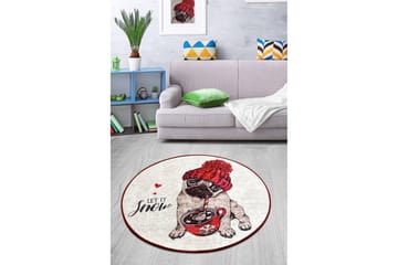 Rund Matte Let It Snow (100) - Flerfarget/Fløyel - Tekstiler & tepper - Teppe & matte - Moderne matte - Wiltontepper