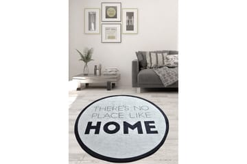 Rund Matte Like Home DJT (140) - Hvit/Svart/Fløyel - Tekstiler & tepper - Teppe & matte - Moderne matte - Wiltontepper