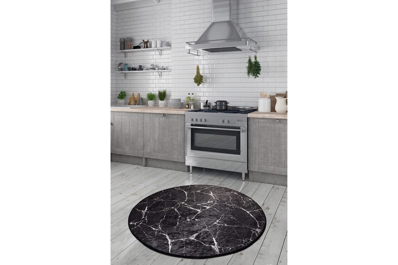 Rund Matte Marmor (140) - Flerfarget/Fløyel - Tekstiler & tepper - Teppe & matte - Moderne matte - Wiltontepper