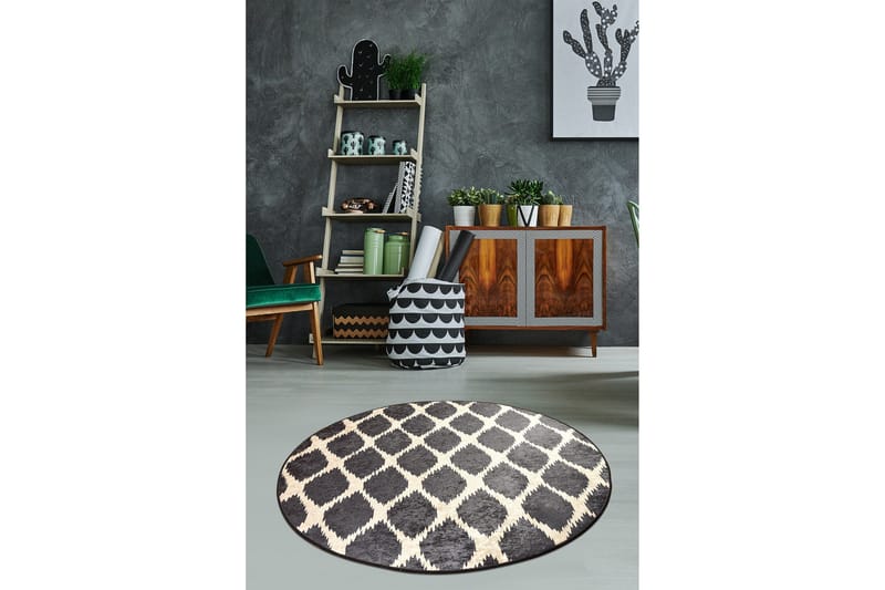 Rund Matte Shadow (100) - Flerfarget/Fløyel - Tekstiler & tepper - Teppe & matte - Moderne matte - Wiltontepper