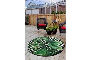 Rund Matte Tropic - Grønn - Grønn / Fløyel - Tekstiler & tepper - Teppe & matte - Moderne matte - Wiltontepper