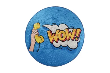 Rund Matte Wow (100) - Flerfarget/Fløyel - Tekstiler & tepper - Teppe & matte - Moderne matte - Wiltontepper