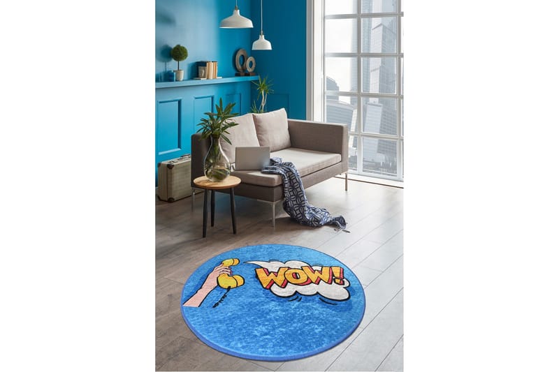 Rund Matte Wow (100) - Flerfarget/Fløyel - Tekstiler & tepper - Teppe & matte - Moderne matte - Wiltontepper