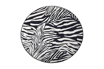 Rund Matte Zebra (140) - Zebra/Fløyel - Tekstiler & tepper - Teppe & matte - Moderne matte - Wiltontepper