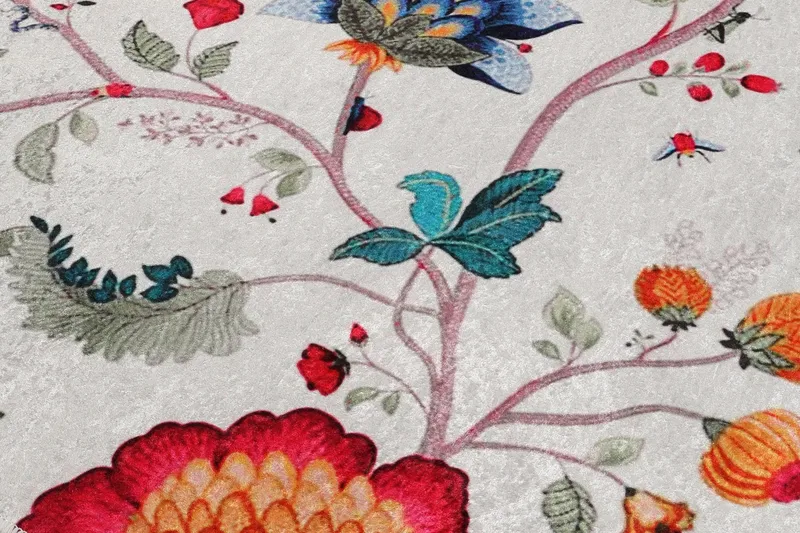 Rundt Matte Arya (100) - Flerfarget/Fløyel - Tekstiler & tepper - Teppe & matte - Moderne matte - Wiltontepper