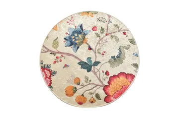 Rundt Matte Arya (140) - Flerfarget/Fløyel - Tekstiler & tepper - Teppe & matte - Moderne matte - Wiltontepper