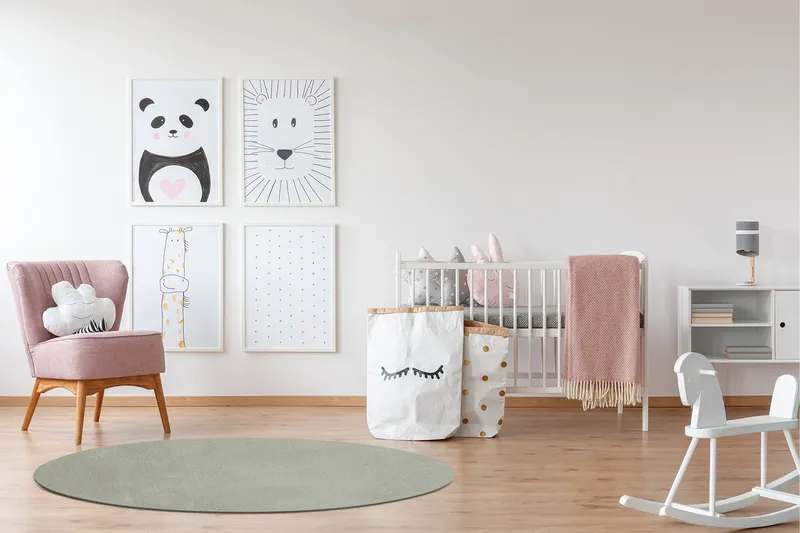 Soft Wiltonteppe Rundt 120 cm - Grønn - Tekstiler & tepper - Teppe & matte - Moderne matte - Wiltontepper
