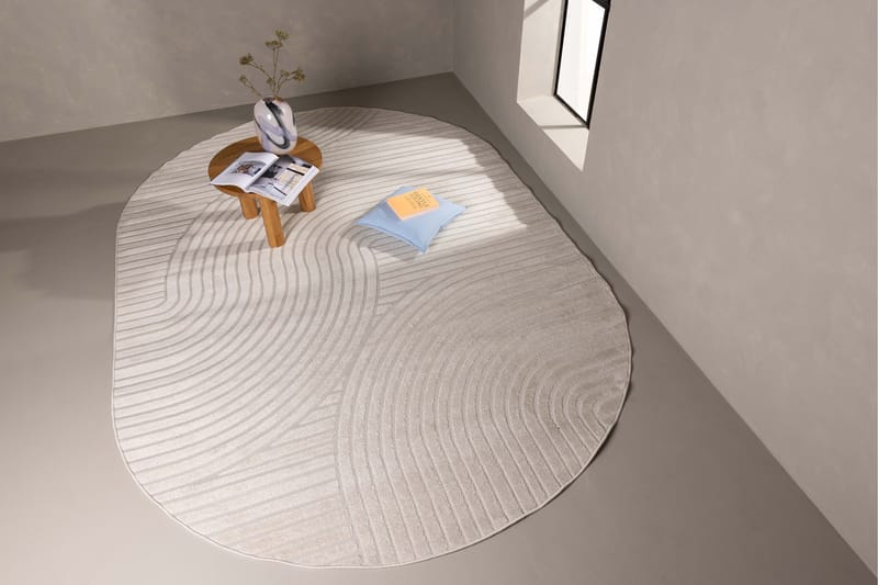 Vince Wiltonteppe 240x340 cm Oval - Hvit - Tekstiler & tepper - Teppe & matte - Moderne matte - Wiltontepper