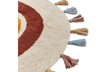 Yagci Bomullsteppe 120 cm Rund - Beige - Tekstiler & tepper - Teppe & matte - Moderne matte - Bomullsmatter