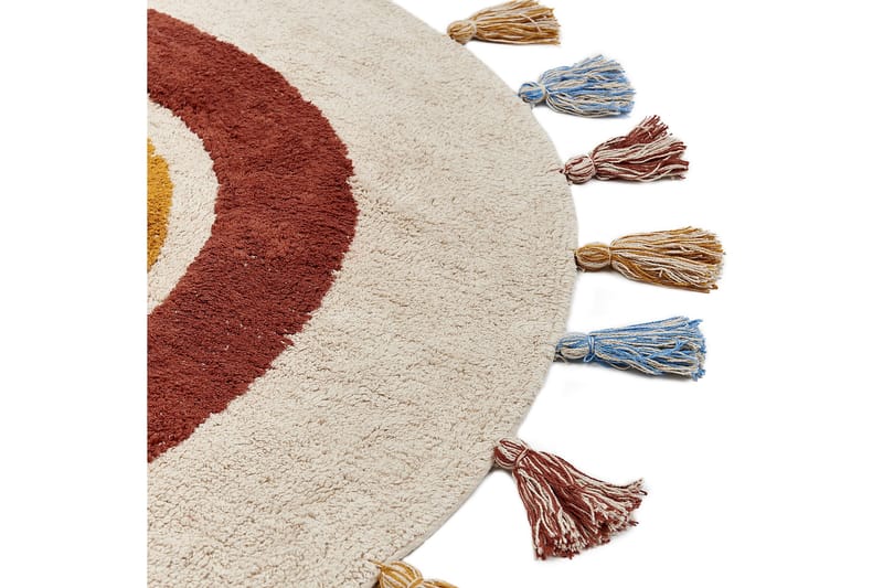 Yagci Bomullsteppe 120 cm Rund - Beige - Tekstiler & tepper - Teppe & matte - Moderne matte - Bomullsmatter