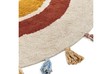 Yagci Bomullsteppe 120 cm Rund - Beige - Tekstiler & tepper - Teppe & matte - Moderne matte - Bomullsmatter