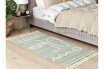 Yavu Ryeteppe 80x150 cm - Grønn - Tekstiler & tepper - Teppe & matte - Moderne matte - Ryetepper