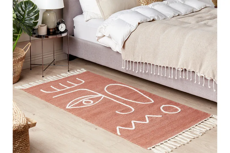 Yavu Ryeteppe 80x150 cm - Rød - Tekstiler & tepper - Teppe & matte - Moderne matte - Ryetepper