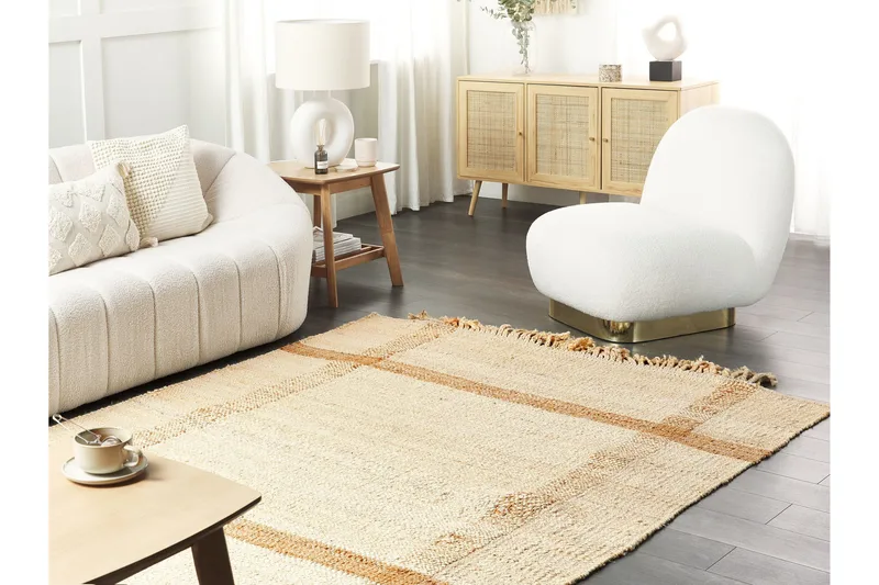 Yelmez Juteteppe 140x200 cm - Beige - Tekstiler & tepper - Teppe & matte - Moderne matte - Jutematter & hampematter