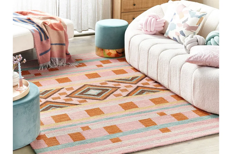 Yomra Ullteppe 200x200 cm Kvadratisk - Brun - Tekstiler & tepper - Teppe & matte - Moderne matte - Ullteppe