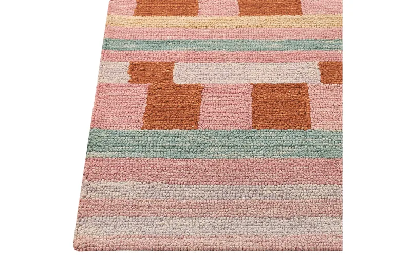 Yomra Ullteppe 200x200 cm Kvadratisk - Brun - Tekstiler & tepper - Teppe & matte - Moderne matte - Ullteppe