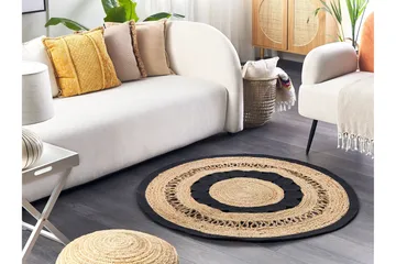 Yozgat Ryeteppe 120 cm Rund - Beige - Tekstiler & tepper - Teppe & matte - Moderne matte - Jutematter & hampematter