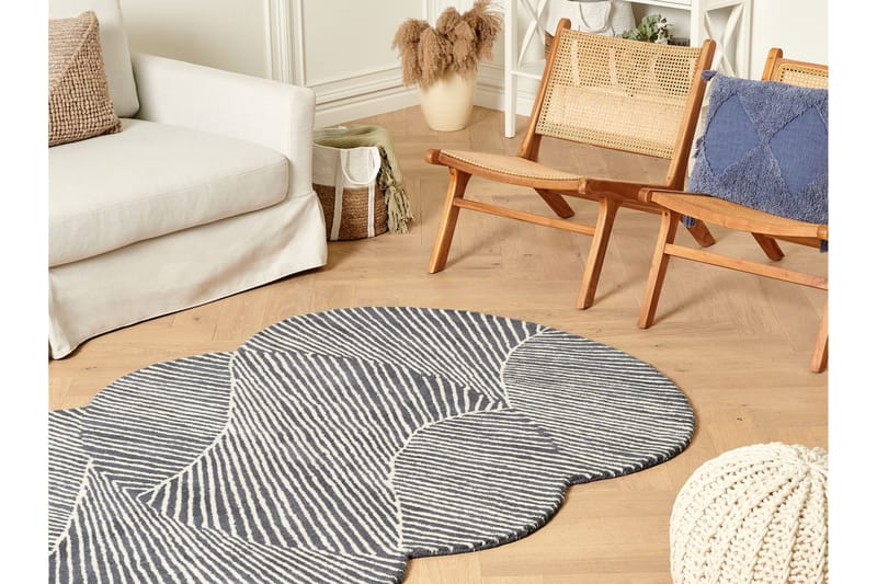 Zabol Ullteppe 140x200 cm Oval - Svart/hvit - Tekstiler & tepper - Teppe & matte - Moderne matte - Ullteppe