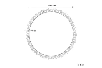 Zonguldak Ryeteppe 120 cm Rund - Beige - Tekstiler & tepper - Teppe & matte - Moderne matte - Ryetepper