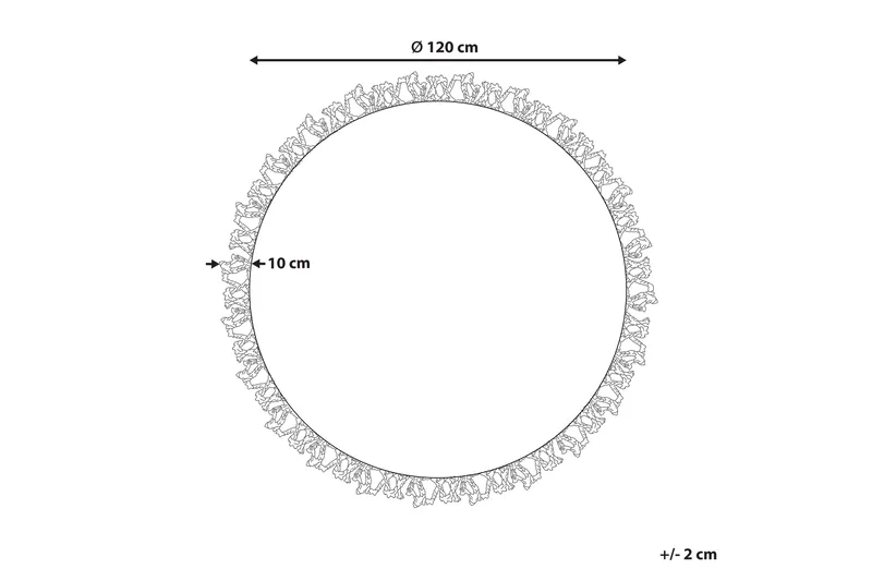 Zonguldak Ryeteppe 120 cm Rund - Beige - Tekstiler & tepper - Teppe & matte - Moderne matte - Ryetepper