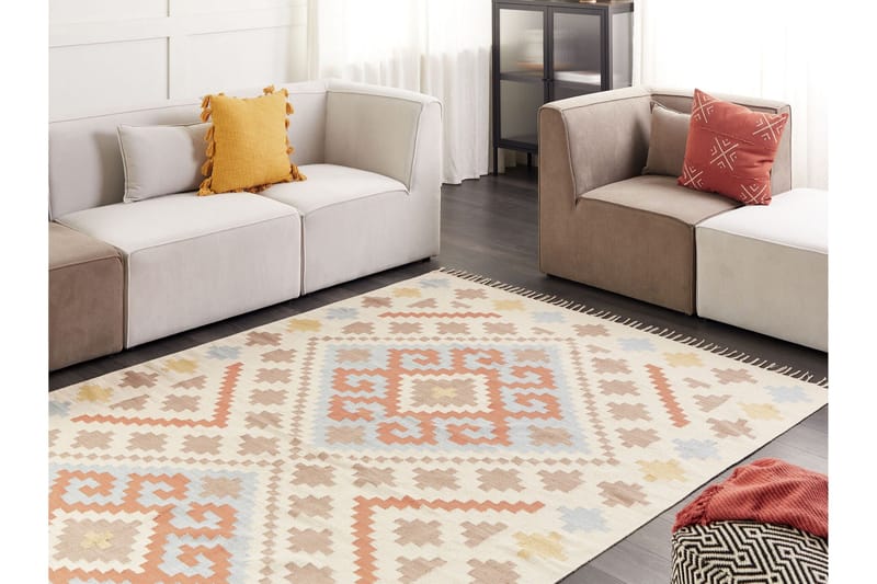 Atan Kelimteppe 200x300 cm - Beige - Tekstiler & tepper - Teppe & matte - Orientalske tepper - Kelimtepper