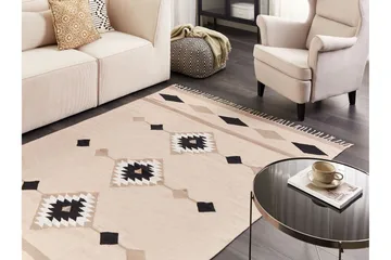 Berdik Kelimteppe 160x230 cm - Beige - Tekstiler & tepper - Teppe & matte - Orientalske tepper - Kelimtepper