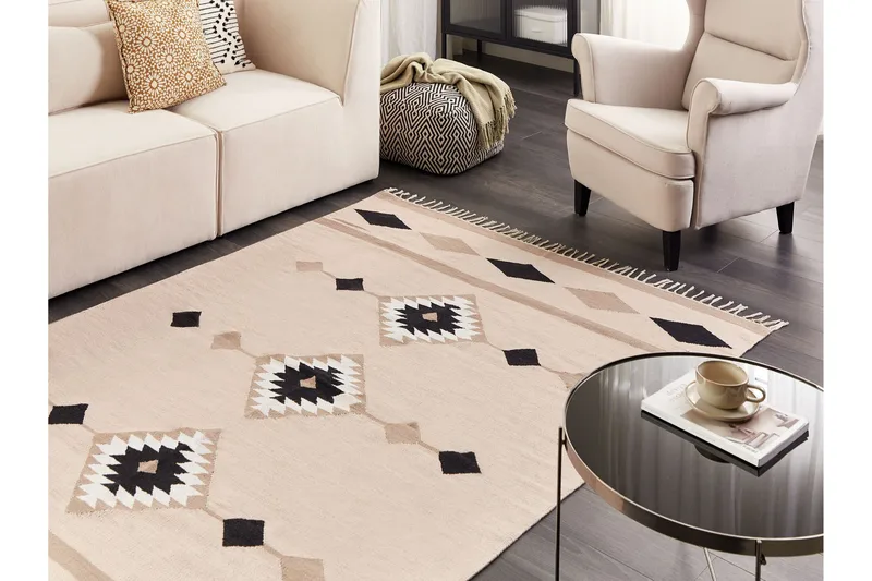 Berdik Kelimteppe 160x230 cm - Beige - Tekstiler & tepper - Teppe & matte - Orientalske tepper - Kelimtepper