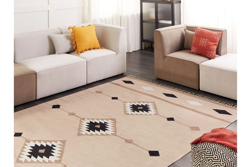 Berdik Kelimteppe 200x300 cm - Beige - Tekstiler & tepper - Teppe & matte - Orientalske tepper - Kelimtepper