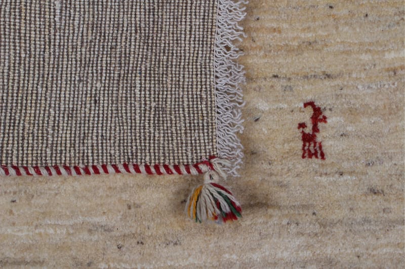 Håndknyttet Gabbeh Shiraz Ull Beige 71x109cm - Beige - Orientalske tepper - Persisk matte