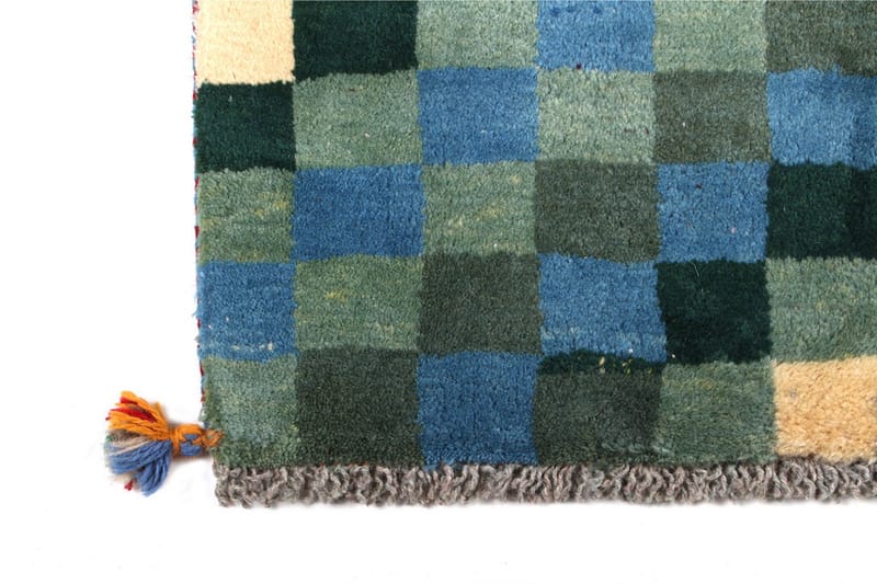 Håndknyttet Gabbeh Shiraz Ull Blå/Grønn 68x121 cm - Blå | Grønn - Orientalske tepper - Persisk matte