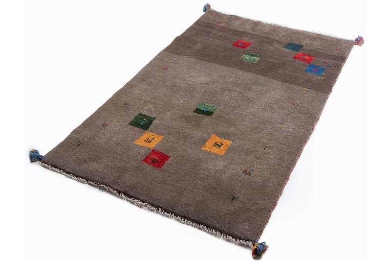 Håndknyttet Gabbeh Shiraz Ull Grå 105x167cm - Grå - Orientalske tepper - Persisk matte