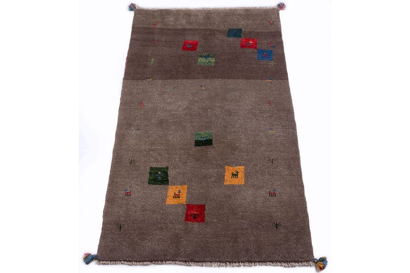 Håndknyttet Gabbeh Shiraz Ull Grå 105x167cm - Grå - Orientalske tepper - Persisk matte